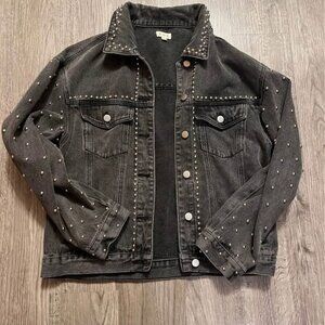 Lauriebelle's Lita Studded Denim Jacket. Black. Size small. Like new!